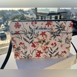 NWOT Spartina 449 cream floral crossbody convertible purse Southern Preppy